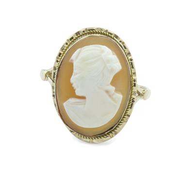 Forever Diamonds Cameo Ring in 14kt Gold