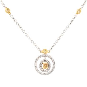 Forever Diamonds Canary Yellow Diamond Necklace in 18kt White Gold