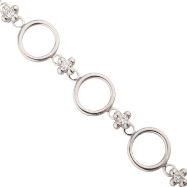 Forever Diamonds Circles and Diamonds Bracelet in 14kt White Gold