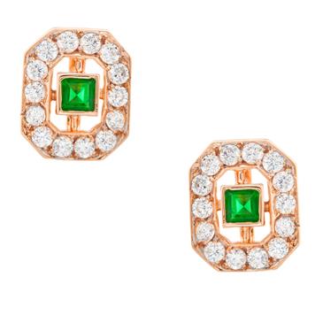 Forever Diamonds Colored Stone Earrings in 14kt Rose Gold