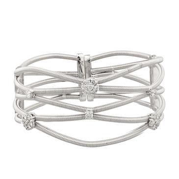 Forever Diamonds Corded Diamond Bangle in 14kt White Gold