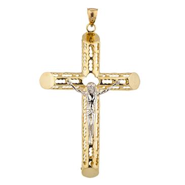 Forever Diamonds Crucifix Pendant in 14kt Two- Tone Gold