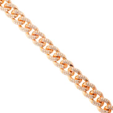 Forever Diamonds Cuban Link CZ Bracelet in Silver