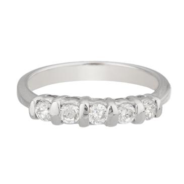 Forever Diamonds Cubic Zirconia Wedding Band in 18kt White Gold