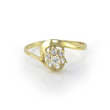 Forever Diamonds Cubic Zirconia Cluster Ring in 14kt Yellow Gold 