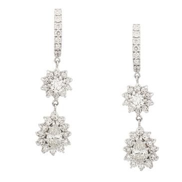 Forever Diamonds Dangling Diamond Earrings in 14kt White Gold