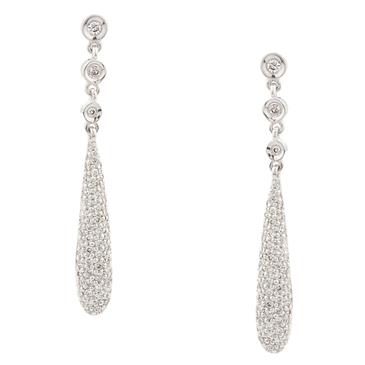 Forever Diamonds Dangling Diamond Earrings in 18kt White Gold