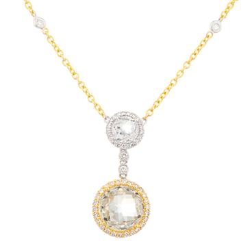 Forever Diamonds Diamond And Topaz Necklace in 18kt Gold