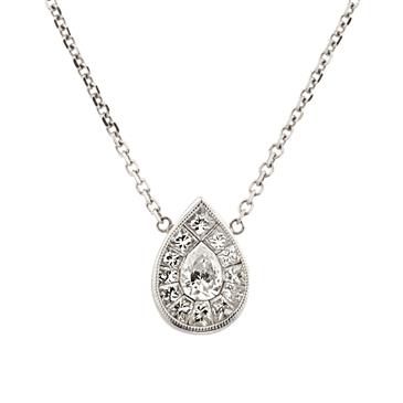 Forever Diamonds Antique Style Diamond Pendent in 18kt White Gold