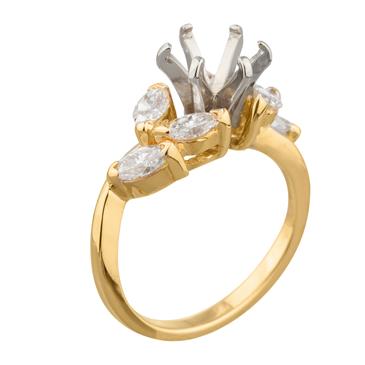 Forever Diamonds Diamond Blossom Engagement Ring Setting in 14kt Gold