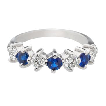 Forever Diamonds Diamond Blue Sapphire Ring in 14kt White Gold