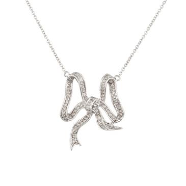 Forever Diamonds Diamond Bow Pendant in 14kt White Gold