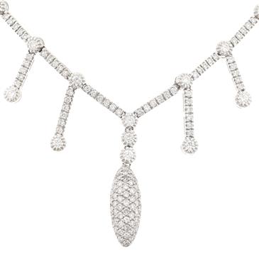 Forever Diamonds Diamond Briolette Necklace in 18kt White Gold