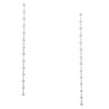 Forever Diamonds Diamond by the Yard Dangling Earrings in 14kt White Gold