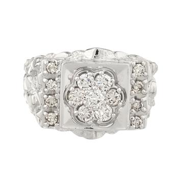 Forever Diamonds Diamond Cluster Nugget Ring in 14kt White Gold