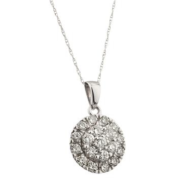 Forever Diamonds Diamond Cluster Pendant in 14kt White Gold