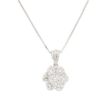 Forever Diamonds Diamond Cluster Pendant in 14kt White Gold