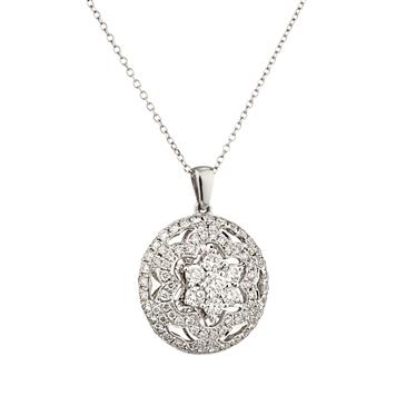 Forever Diamonds Diamond Cluster Pendant in 18kt White Gold