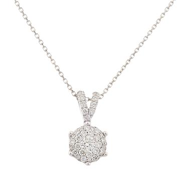 Forever Diamonds Diamond Cluster Pendant in 18kt White Gold