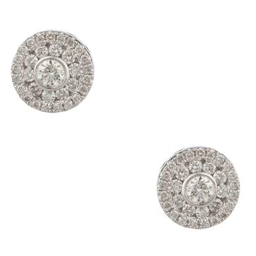 Forever Diamonds Diamond Cluster Stud Earrings in 14kt White Gold