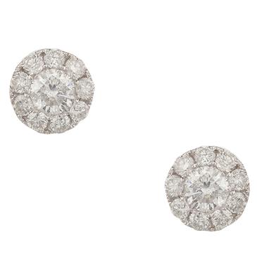Forever Diamonds Diamond Cluster Stud Earrings in 14kt White Gold