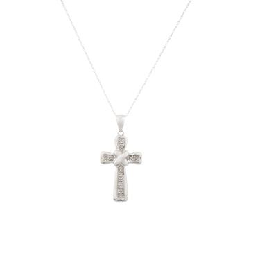 Forever Diamonds Diamond Cross in 14kt White Gold 