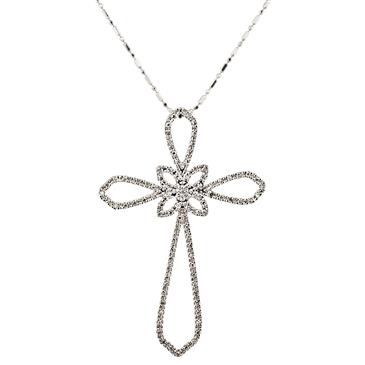 Forever Diamonds Diamond Cross In 14kt White Gold