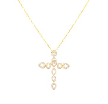 Forever Diamonds Diamond Cross of Shapes in 14kt Gold