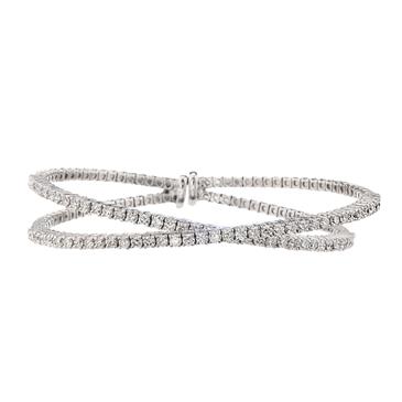 Forever Diamonds Diamond Cross-Over Bangle in 14kt White Gold