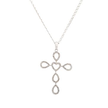 Forever Diamonds Diamond Cross Pendant in 14kt White Gold