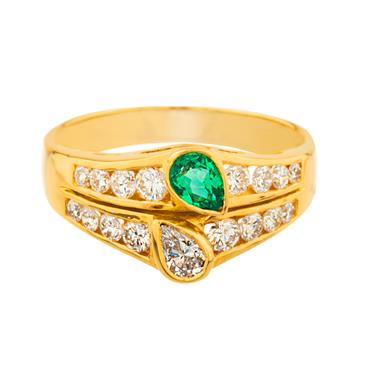 Forever Diamonds Diamond Emerald Ring in 14kt Gold