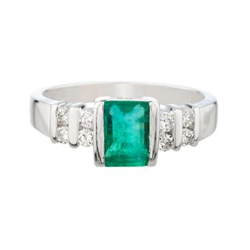 Forever Diamonds Diamond Emerald Ring in 14kt White Gold