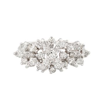 Forever Diamonds Diamond Flower Blossom Ring in 14kt White Gold