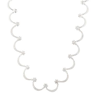 Forever Diamonds Diamond Flower Necklace in 14kt White Gold