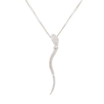 Forever Diamonds Diamond Snake Pendant in 14kt White Gold