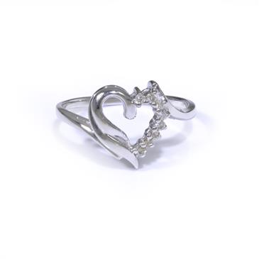 Forever Diamonds Diamond Heart Ring in 14kt White Gold