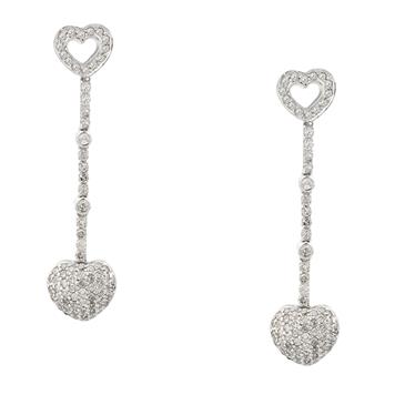 A.V Diamond Heart Earrings in 14kt 