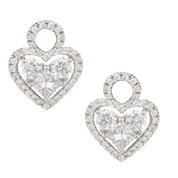 Forever Diamonds Diamond Heart Earrings in 14kt White Gold