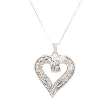 Forever Diamonds Diamond Heart Pendant in 10kt White Gold