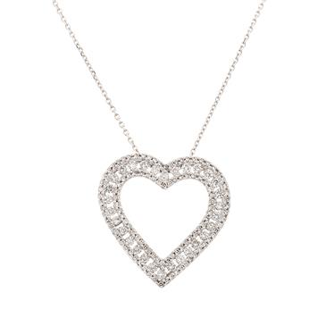 Forever Diamonds Diamond Heart Pendant in 14kt White Gold