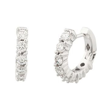 Forever Diamonds Diamond Hoop Earrings in 14kt White Gold