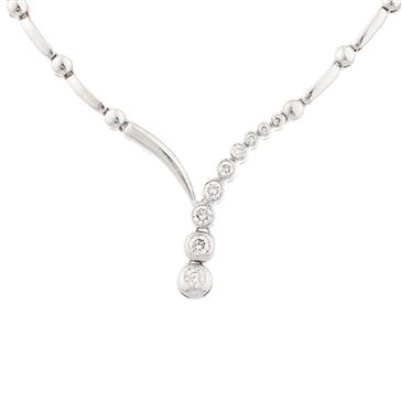Forever Diamonds Diamond "Journey" Necklace in 14kt White Gold