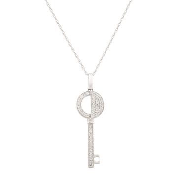 Forever Diamonds Diamond Key Pendant in 14kt White Gold