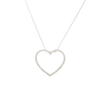 Forever Diamonds Diamond Open Heart Pendant in 14kt White Gold