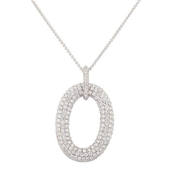 Forever Diamonds Diamond Oval Pendant in 18kt White Gold