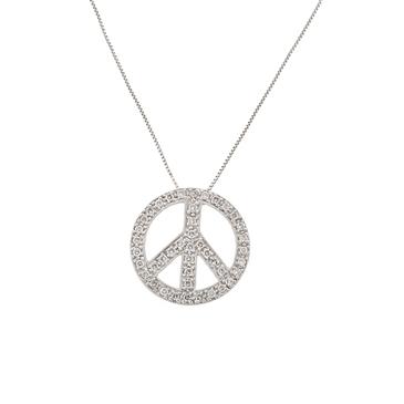 Forever Diamonds Diamond Peace Symbol in 14kt White Gold