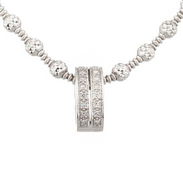 Forever Diamonds Diamond Pendant with Diamond Cut Chain in 14kt White Gold