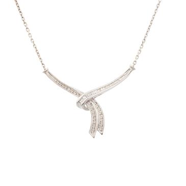 Forever Diamonds Diamond Ribbon Pendant in 14kt White Gold