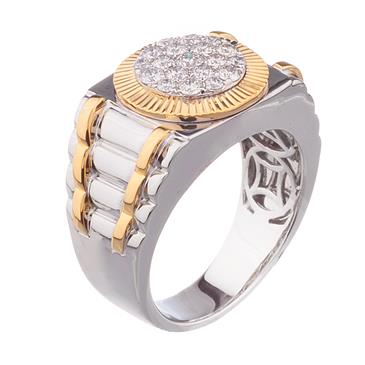 Forever Diamonds Diamond Rolex Ring in 18kt Two- Tone Gold
