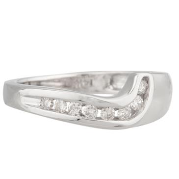 Forever Diamonds Diamond Sideways J Ring in 14kt White Gold